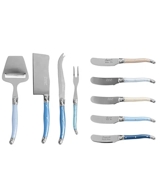 French Home Essential Laguiole Cheese 9-Piece Knife and Spreader Set with Handles