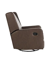 Relax A Lounger 31.8"W Leather Ellicott Swivel Rocker Recliner