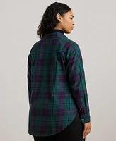 Lauren Ralph Plus Plaid Crest Shirt