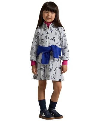 Polo Ralph Lauren Toddler and Little Girls Pleated Graphic Cotton Oxford Shirtdress