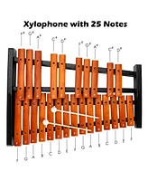 Sugift 25 Notes Xylophone Wooden Percussion Educational Instrument with 2 Mallets