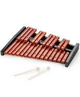 Sugift 25 Notes Xylophone Wooden Percussion Educational Instrument with 2 Mallets