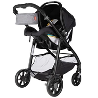 Diono Quantum 4 3-in-1 Travel System with LiteClik30 R SafePlus Infant Car Seat and Base, Gray Slate