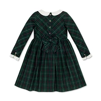 Hope & Henry Toddler Girls Organic Long Sleeve Peter Pan Collar Ruffle Cuff Party Dress