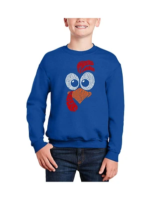 La Pop Art Boys Turkey Face Word Crewneck Sweatshirt