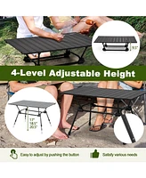 Folding Heavy-Duty Aluminum Camping Table with Carrying Bag