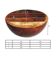 vidaXL Coffee Table Bowl-shaped with Steel Base Solid Reclaimed Wood