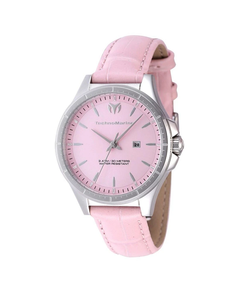 TechnoMarine Women's Tm-822041 MoonSun Quartz 3 Hand Pink Dial Watch