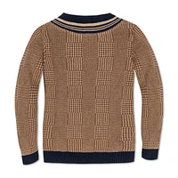 Hope & Henry Baby Boys Organic Long Sleeve V-Neck Intarsia Cricket Sweater