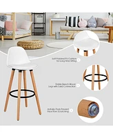 Sugift 2 Pieces Mid-Century Barstool 28.5 Inch Dining Pub Chairs