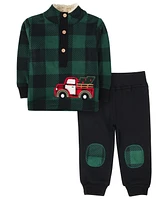 Baby Essentials Boy Buffalo Check Top & Pant, 2-Piece Set