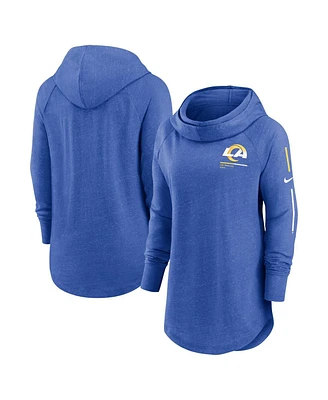 Nike Women's Royal Los Angeles Rams Minimal Statement Lightweight Raglan Funnel Neck Pullover Hoodie