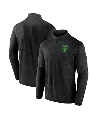 Fanatics Men's Black Austin Fc Primary Logo Raglan Quarter-Zip Top