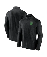 Fanatics Men's Black Austin Fc Primary Logo Raglan Quarter-Zip Top