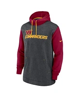 Nike Men's Heathered Charcoal/Burgundy Washington Commanders Surrey Legacy Pullover Hoodie