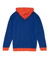 Mitchell & Ness Men's Blue New York Knicks Hardwood Classics Big Face 5.0 Pullover Hoodie