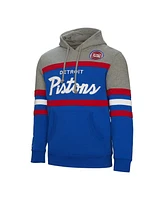 Mitchell & Ness Men's Blue Detroit Pistons Head Coach Pullover Hoodie