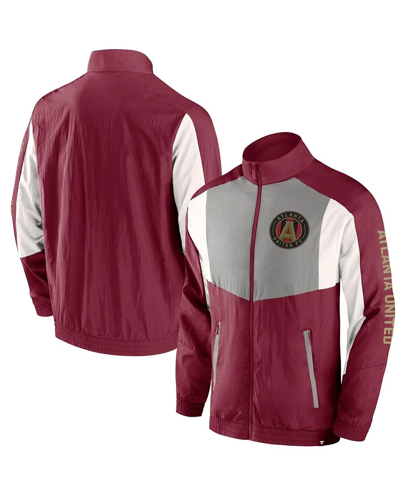 Fanatics Men's Red Atlanta United Fc Net Goal Raglan Full-Zip Track Jacket