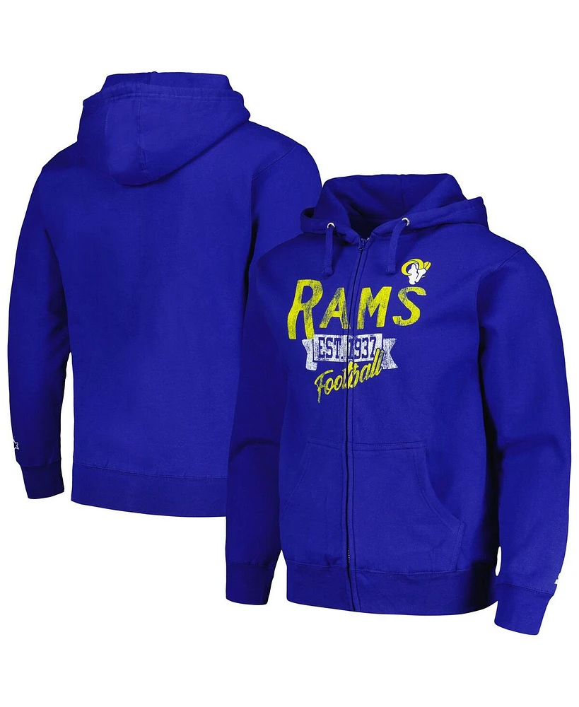 Starter Men's Royal Los Angeles Rams Domestic Post Season Full-Zip Hoodie