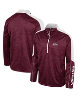 Colosseum Men's Maroon Mississippi State Bulldogs Marled Half-Zip Jacket