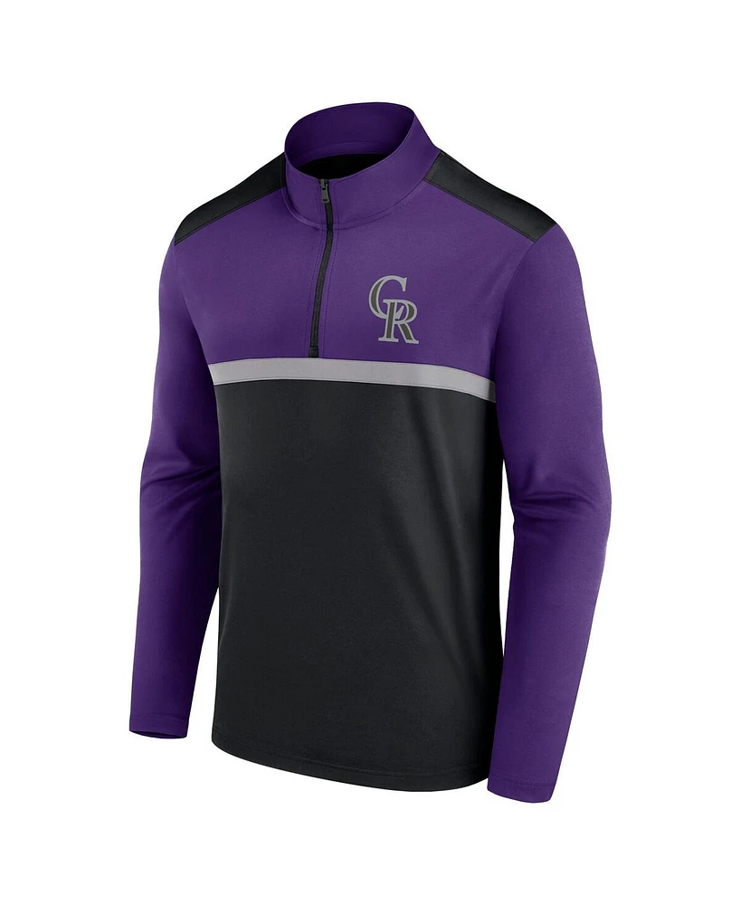 Fanatics Men's Black Colorado Rockies Unstoppable Quarter-Zip Top