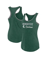 Fanatics Women's Heather Green Michigan State Spartans Fuel Racerback Tank Top