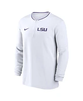 Nike Men's White Lsu Tigers 2024 Sideline Coach Performance Half-Zip Long Sleeve Top