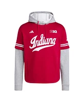 Adidas Men's Crimson Indiana Hoosiers Pullover Baseball Jersey Hoodie