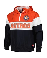 New Era Men's Orange Houston Astros Ripstop Raglan Quarter-Zip Hoodie Windbreaker Jacket