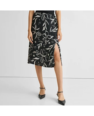 Reistor Women's Floral Skirt with Front Slit