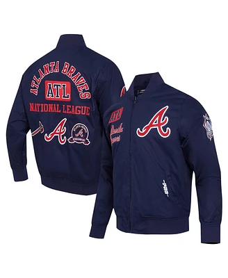 Pro Standard Men's Navy Atlanta Braves Twill Full-Zip Jacket