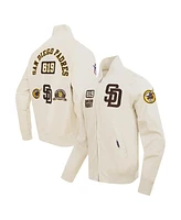 Pro Standard Men's Cream San Diego Padres Area Code Twill Full-Zip Jacket