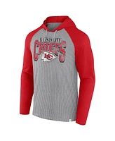 Fanatics Men's Gray/Red Kansas City Chiefs Under Center Long Sleeve Hoodie T-Shirt