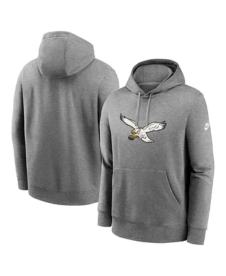 Nike Men's Heather Gray Philadelphia Eagles Rewind Club Logo Pullover Hoodie