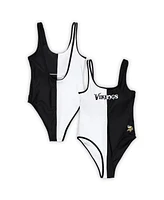 G-iii 4Her by Carl Banks Women's Black/White Minnesota Vikings Last Stand One-Piece Swimsuit