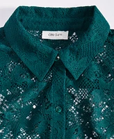 On 34th Women's Lace Button-Front Long-Sleeve Shirt, Created for Macy's