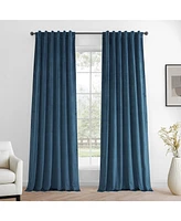 Half Price Drapes Dark Blue Simply Velvet Room Darkening Curtain Pair (2 Panels