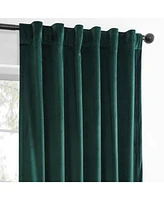 Half Price Drapes Deep Green Simply Velvet Room Darkening Curtain Pair (2 Panels)