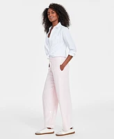 On 34th Women's Sequined High Rise Straight-Leg Pants, Created for Macy's