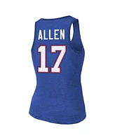 Majestic Women's Josh Allen Royal Buffalo Bills Name Number Tri-Blend Tank Top