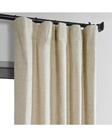 Half Price Drapes Natural Light Beige Thermal Cross Linen Weave Blackout Curtain