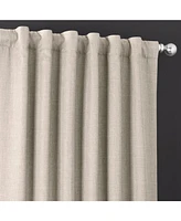 Half Price Drapes Fossil Grey Italian Faux Linen Room Darkening Curtain