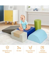 6 Piece Climb Crawl Play Set Indoor Kids Toddler Baby Safe Soft Foam Blocks Toys