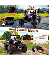 Costway 24V Kids Ride on Utv with 4 x 100W Powerful Engine Remote Control High/Low Speed