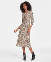 On 34th Women's Ruched-Mesh Midi Dress, Created for Macy's