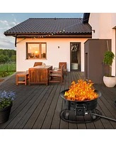 Skonyon 58 000BTU Firebowl Outdoor Portable Propane Gas Fire Pit with Cover and Carry Kit