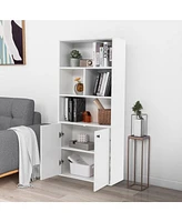 Skonyon 5-Tier Freestanding Bookcase with Open Cubes and Adjustable Shelf-White