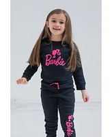 Barbie Girls French Terry Sweatshirt and Jogger Pants Set Little Kid to Big