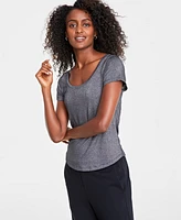 On 34th Women's Short-Sleeve Solid Shine Top, Created for Macy's