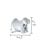 Bling Jewelry Bff Puppy Pet Lover Charm Pug Bulldog Dog Bead Charm For Women For Oxidized Sterling Silver Fits European Bracelet